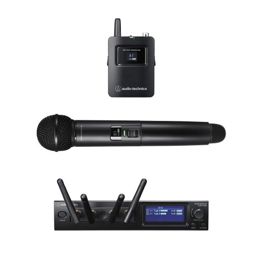סט אלחוטי כפול ידני ומשדר כיס Audio Technica ATW-1423