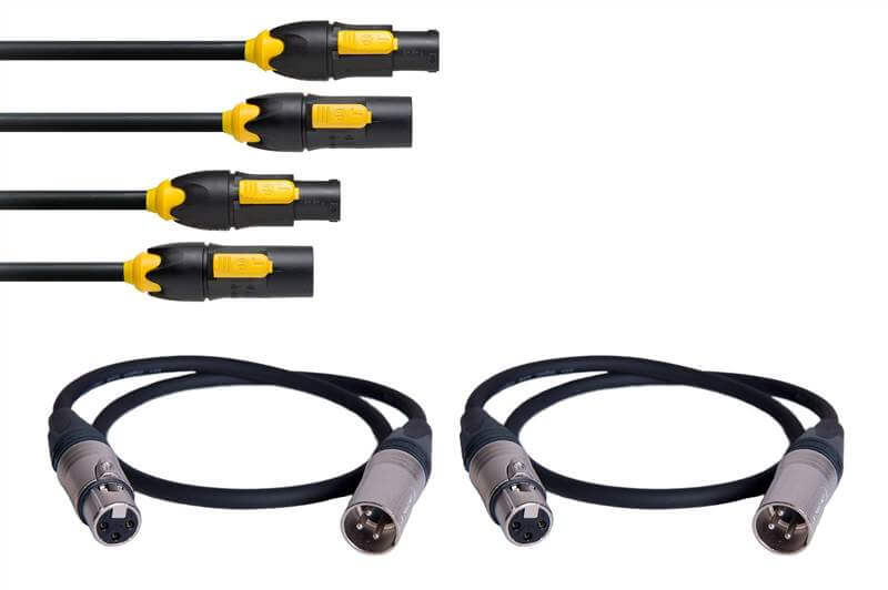 סט כבלים Cable-Set containing 2x PowerconTRUE1 link cables (70cm) and 2x XLR-XLR Audio Cables (70cm)