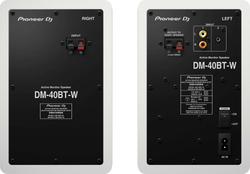 זוג מוניטורים DJ אקטיביים Pioneer DM-40D-BT בצבע לבן עם בלוטות'