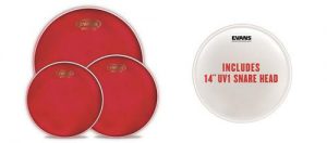 סט עורות 10 12 14 אדומים + עור לסנר Evans PACK + 14″ UV1   Evans EPP-HRUV1-F