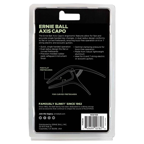 קאפו לגיטרה Ernie ball axis capo pewter 9608