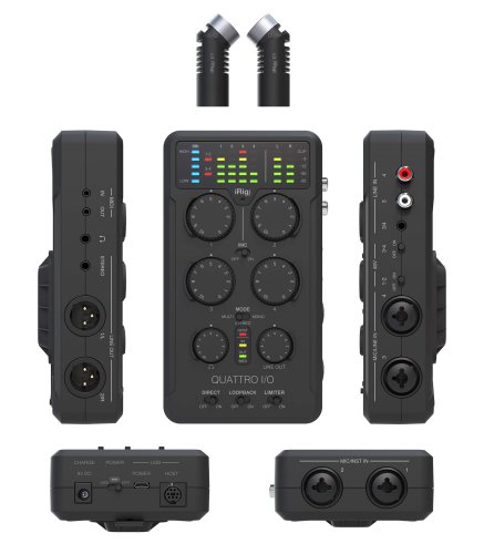 כרטיס קול מקצועי נייד IK Multimedia iRig Pro Quattro I/O Deluxe