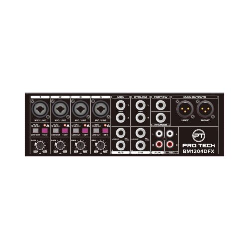 מיקסר סליידים 4 מונו 2 סטריאו עם REC/USB/BT וכולל אפקט מבית PRO TECH