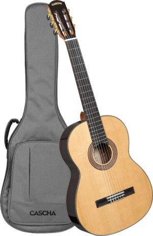 גיטרה קלאסית סוליד טופ כולל תיק מרופד Cascha performer Solid top CGC-310