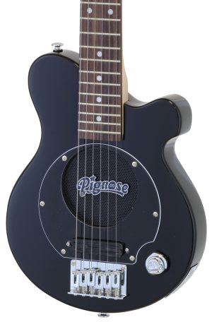 גיטרה חשמלית מיני לטיולים עם מגבר מובנה כולל תיק Aria Pignose PGG-200 BK