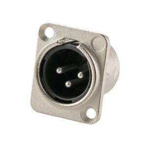 מחבר XLR שאסי נקבה 3 פין מתכת צבע ניקל מבית CABLETEK