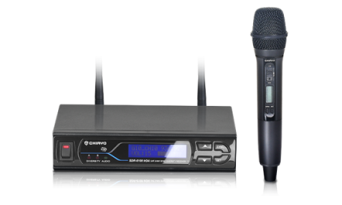 סט אלחוטי UHF דיגיטלי עם 100 תדרים, אנטנות נשלפות, משדר ידני. ניתן להפעיל 12 מערכות במקביל CHIAYO