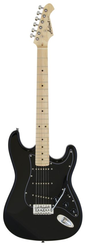 גיטרה חשמלית שחורה צוואר מייפל פיקגארד שחור Aria STG003SPL BK