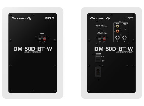 זוג מוניטורים DJ אקטיביפאסיבי כולל בלוטות' Pioneer DM-50D BT לבן