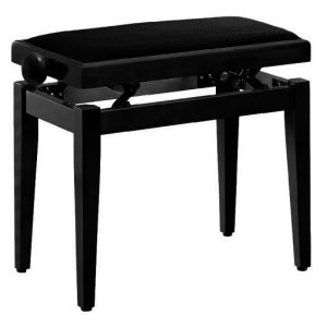 כיסא פסנתר שחור מבריק  ריפוד קטיפה HY PJ018
