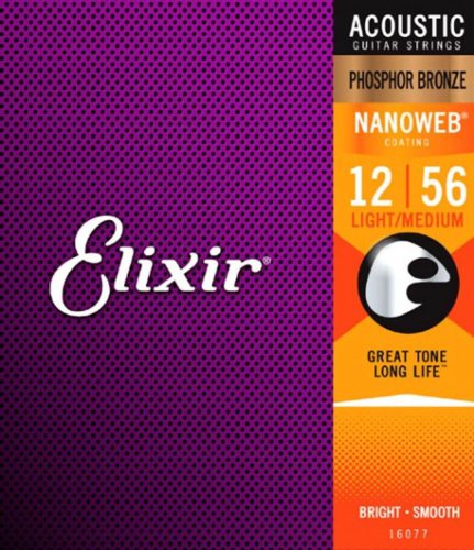 סט לאקוסטית ELIXIR 16077 Phosphor Bronze L/Meds 12-56