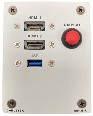 פנל עם USB 2xHDMI ומפסק הפעלה כולל קופסת קיר בצבע לבן